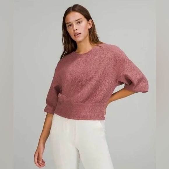 Lululemon Textured Crewneck Pullover In Spiced Chai 2 Nwot